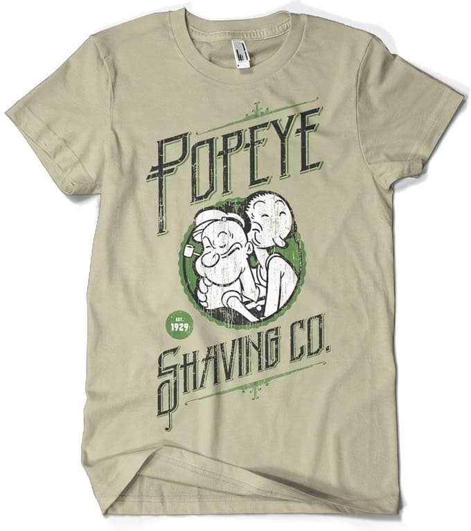 Popeye's Shaving Co T-shirt kaki