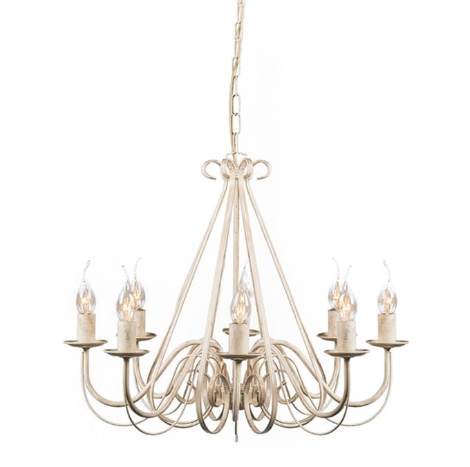 QAZQA Giuseppe 8 - Italiaanse kroonluchter - 8 Lichts - Ø60 cm - wit