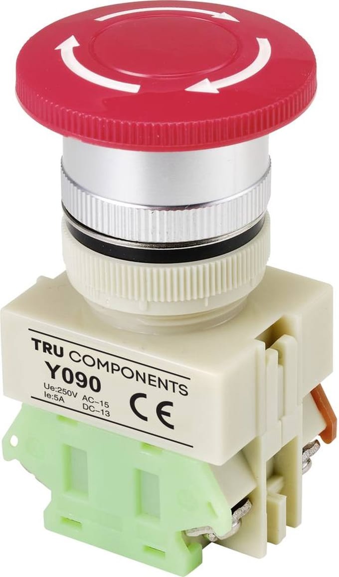 TRU COMPONENTS Y090 Noodstopschakelaar 5 A 1x NC IP40 1 stuk(s)
