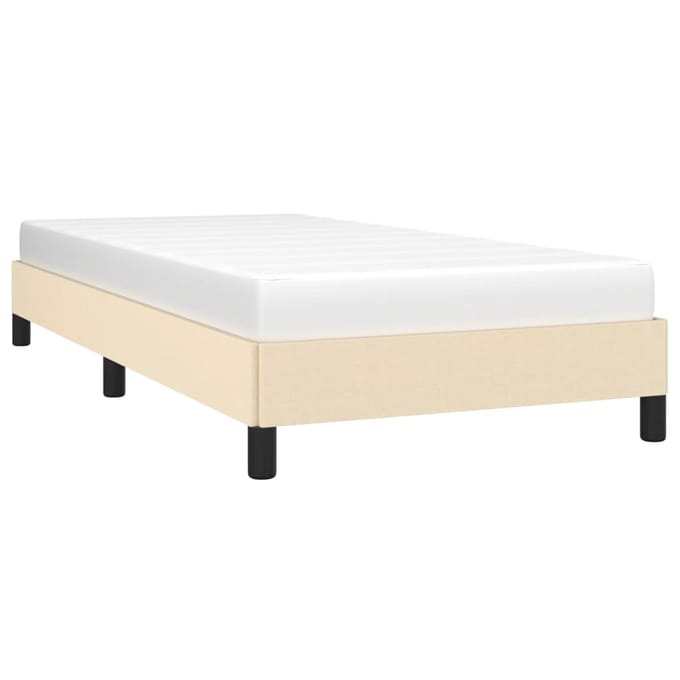 vidaXL - Bedframe - zonder - matras - 100x200 - cm - stof - crèmekleurig