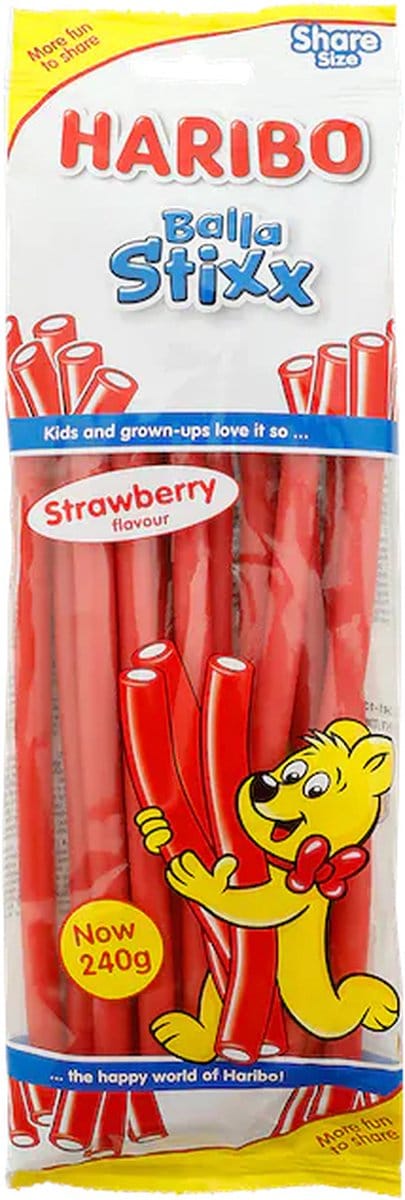 Haribo Balla Stixx Aardbei - 240 gram