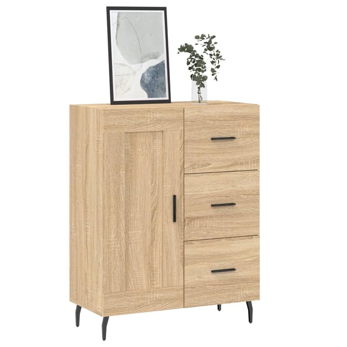 vidaXL - Dressoir - 69,5x34x90 - cm - bewerkt - hout - sonoma - eikenkleurig