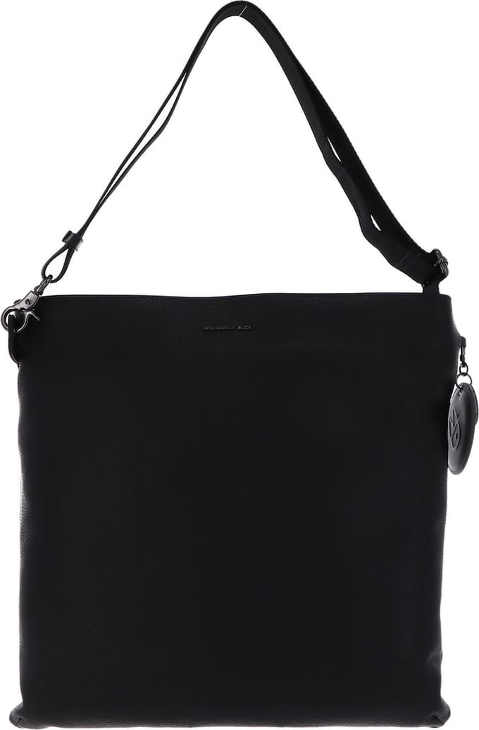 MANDARINA DUCK Leren Schoudertas Mellow Leather Crossover Bag Nero Zwart