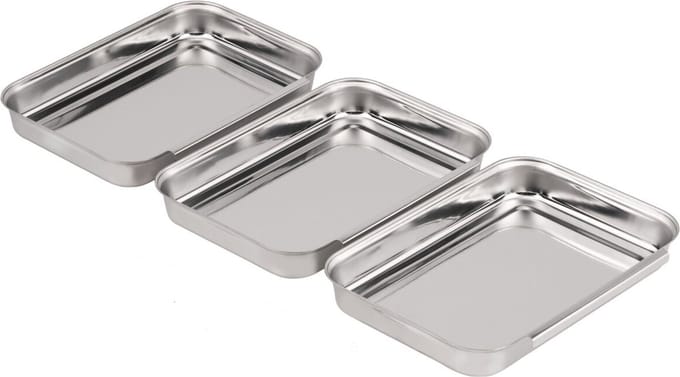 Haushalt 16080 - 3 delige Paneerset - RVS - 22 x 15 x 3 cm
