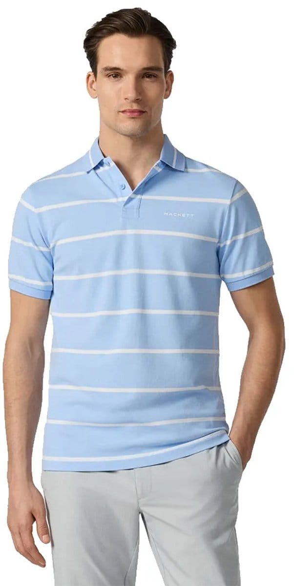 Hackett Hm5600194 Korte Mouw Poloshirt Blauw M Man