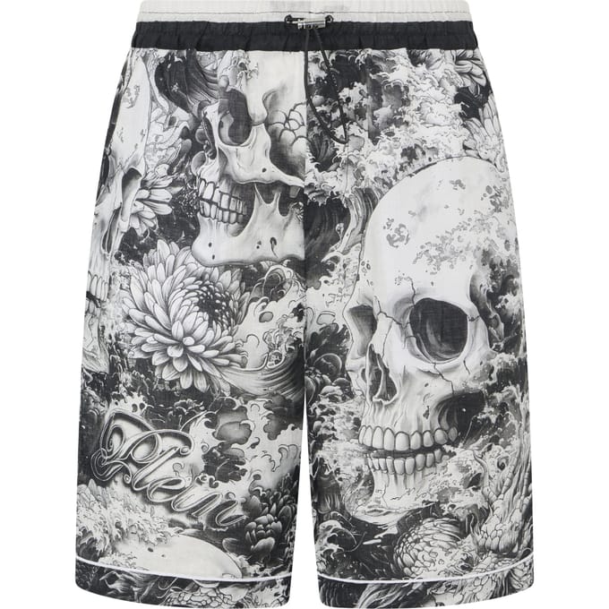 Linen Bowling Shorts All-Over Ceramic