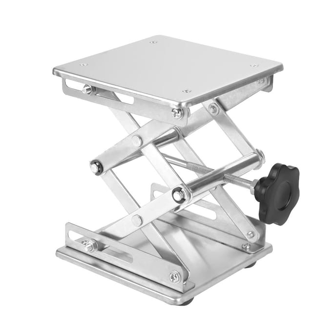 Support de Plateforme Élévatrice de Laboratoire en Acier Inoxydable Support à Ciseaux 150*150*250mm white