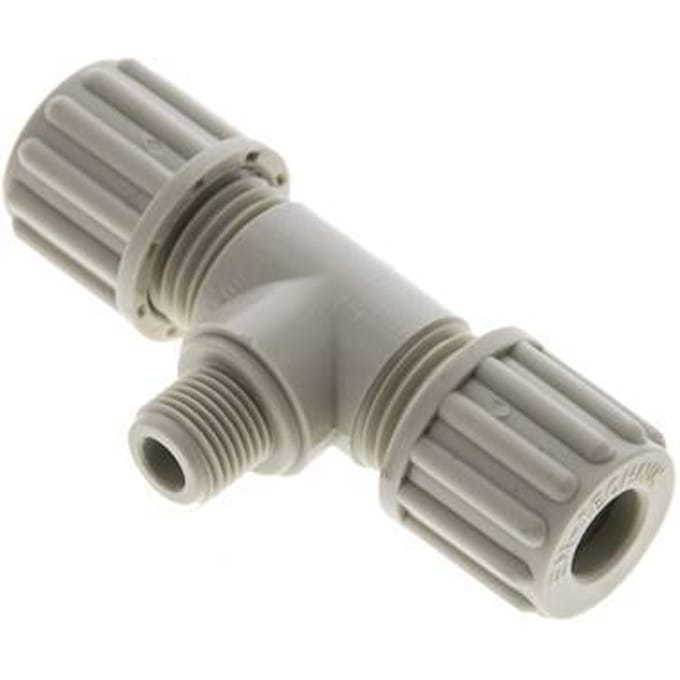 8x6mm En G1/8'' PP T-Vormige Knelfitting Met Buitendraad 10 Bar