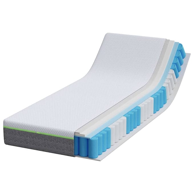 vidaXL - Matras - Medium - zacht - 80 - x - 200 - cm - Wit - en - Grijs