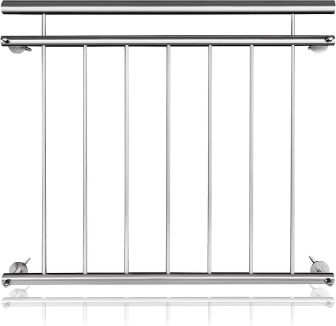 Frans Balkon RVS Reling 90 cm Hoog - Sterke Balkonbescherming
