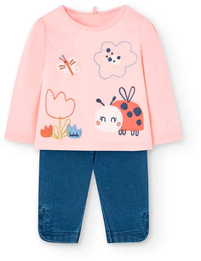 Boboli Knit Set Met Lange Mouwen Roze 3 Months Meisje