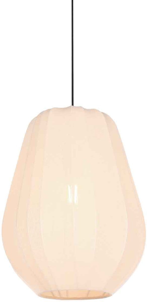 Hanglamp Sable 4124CR - crème linnen kap Ø27 cm, hoogte instelbaar van 40 tot 150 cm, trendy design - Anne Light Home