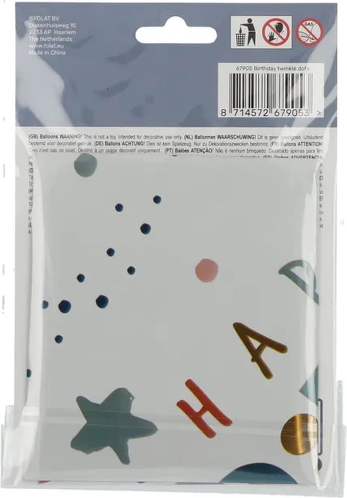 Folat - Folieballon Verjaardag Twinkle Dots - 45 cm