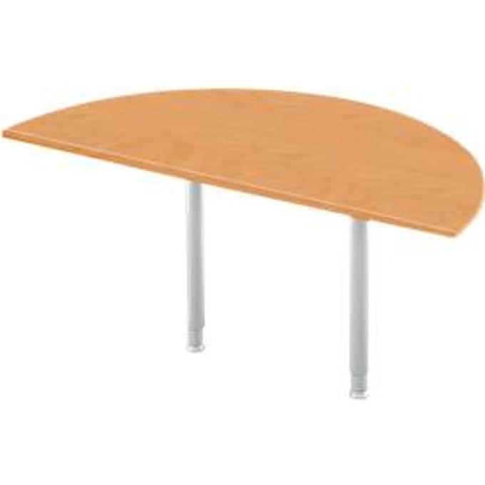 Aanbouwtafel, halve cirkel, Ø 1600 mm, beuken/blank aluminium
