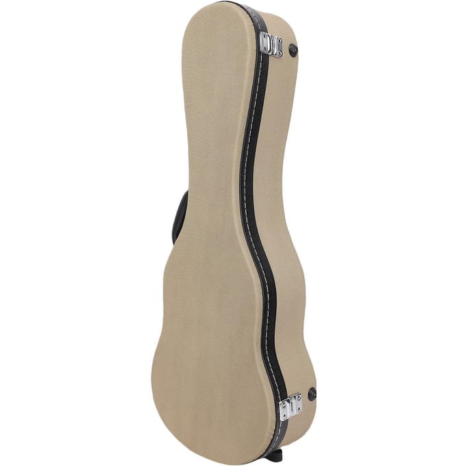 Boîte rigide pour ukulélé 23 pouces Housse de transport protectrice Épaisse avec serrure Lin pour petite guitare beige