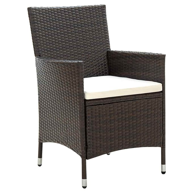 vidaXL - 5-delige - Tuinset - met - kussens - poly - rattan - bruin