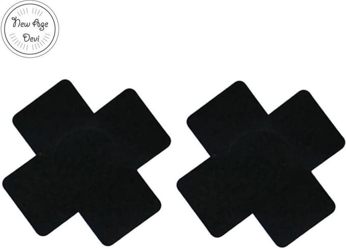 New Age Devi - Tepel plakkers - Kruis - Zwart - Sexy Nipplesticker - Burlesque - Nipple - Valentijnsdag - Valentijn