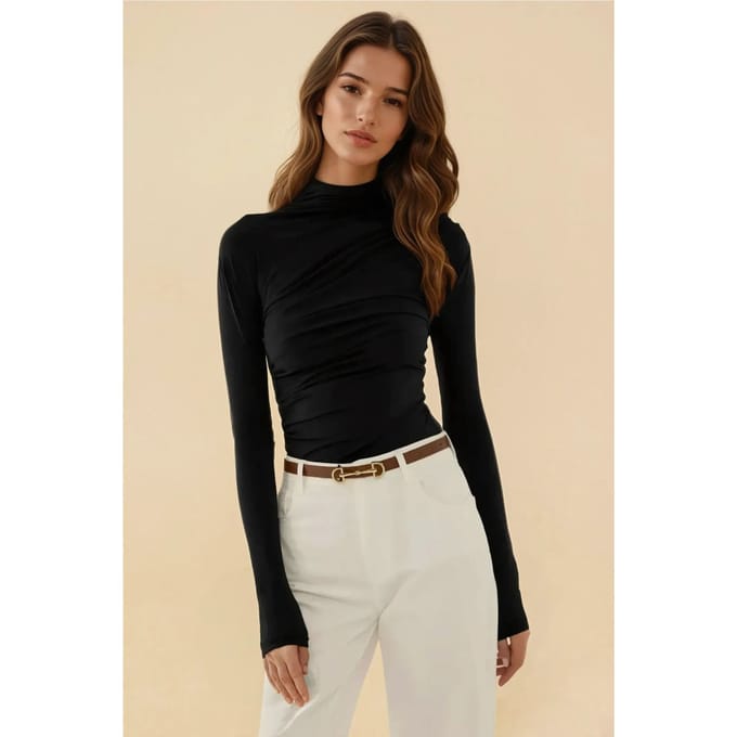 Hoogtraject Hals Drape Detail Blouse