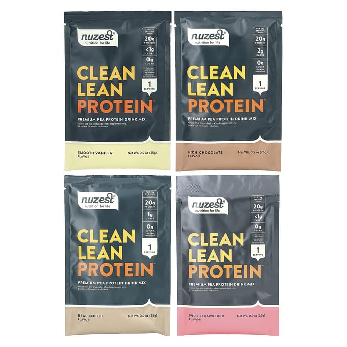 Nuzest, Clean Lean Protein, Assortiments de 4 saveurs, 10 sachets, 0,9 oz (25 grammes) Par paquet