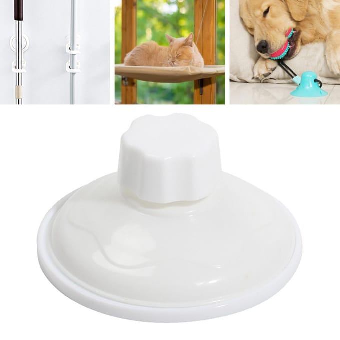 Kattenhangmat Zuignap 8,5cm Wit Plastic Vacuüm Zuignap met Schroef voor Raam Glas Deur white