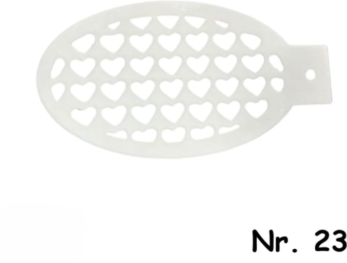 Schminksjabloon - hartjes constant (nr. 23) - 12cm