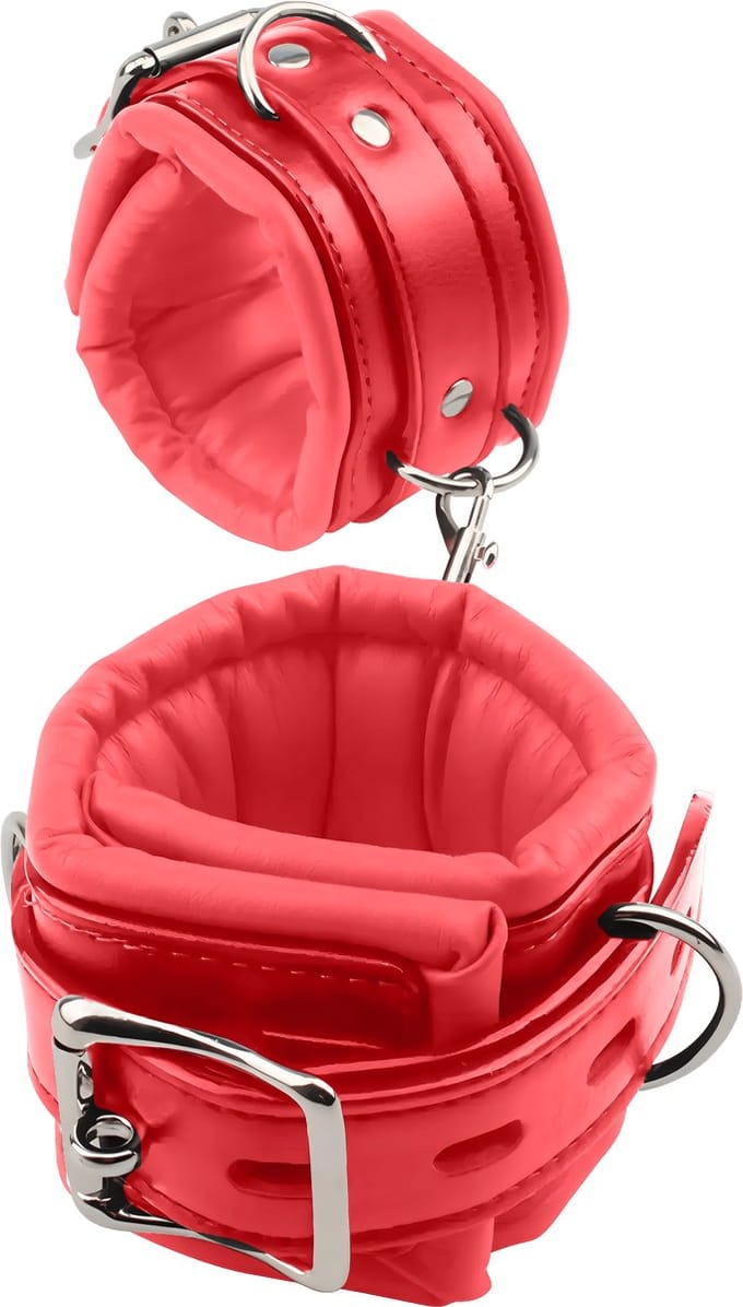 Fixxx - Zacht Gevoerde Handboeien - PU Leer - Rood