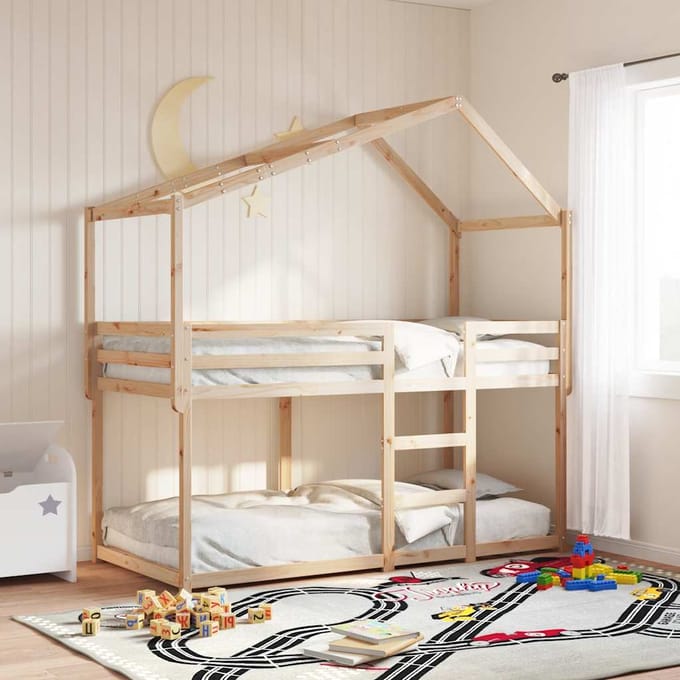 vidaXL - Kinderbedhuisje - 203x95,5x142 - cm - massief - grenenhout