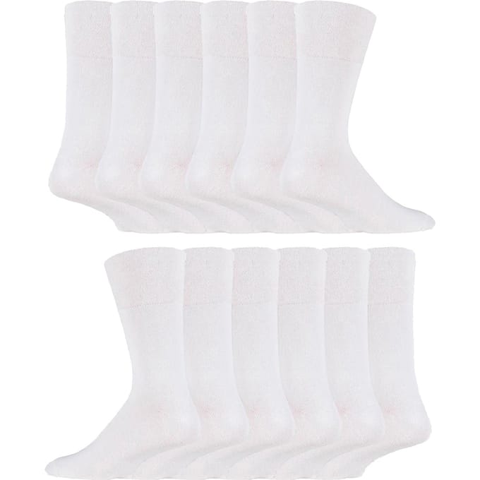 IOMI - 12 paar Gentle Grip Top Diabetische Sokken - Wit