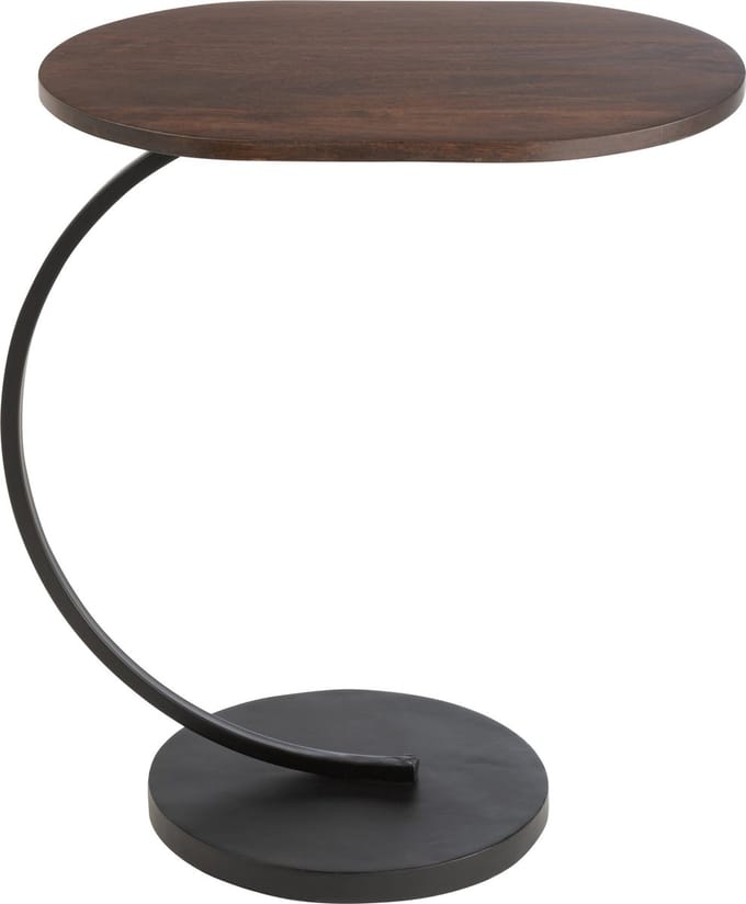J-Line bijzettafel Swoosh - ijzer/hout - bruin/zwart