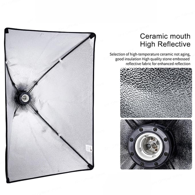 Studiofotografie-lichtset Softbox-verlichtingsset met 135W LED-lamp * 3/50x70cm Softbox * US Plug black