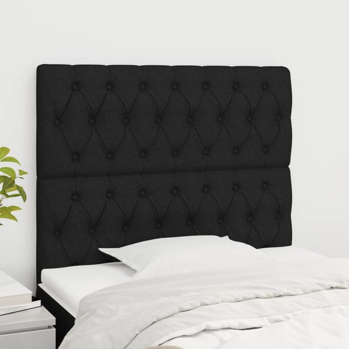 vidaXL - Hoofdbord - zwart - 100x7x118/128 - cm - Stof