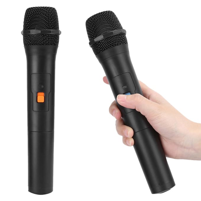 V16U Universele Draadloze Microfoon 2 In 1 VHF Universele USB Ontvangst Handmicrofoon Zwart Eén voor Twee