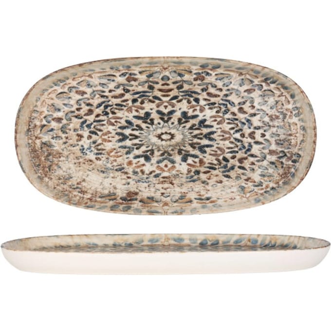 Rinart Serveerschaal - Aztec - Porselein - 35x18 cm - set van 2