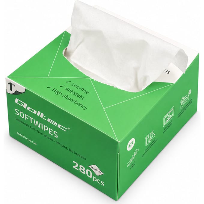 Qoltec Stofvrije doekjes voor optische vezels |   280 pc's