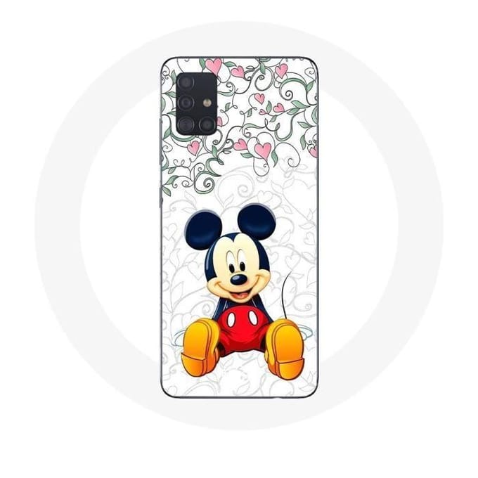 Hoesje voor Samsung Galaxy A71 Mickey Mouse Bloemen Harten
