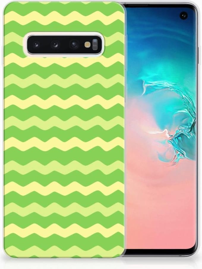 Samsung Galaxy S10 TPU bumper Waves Green