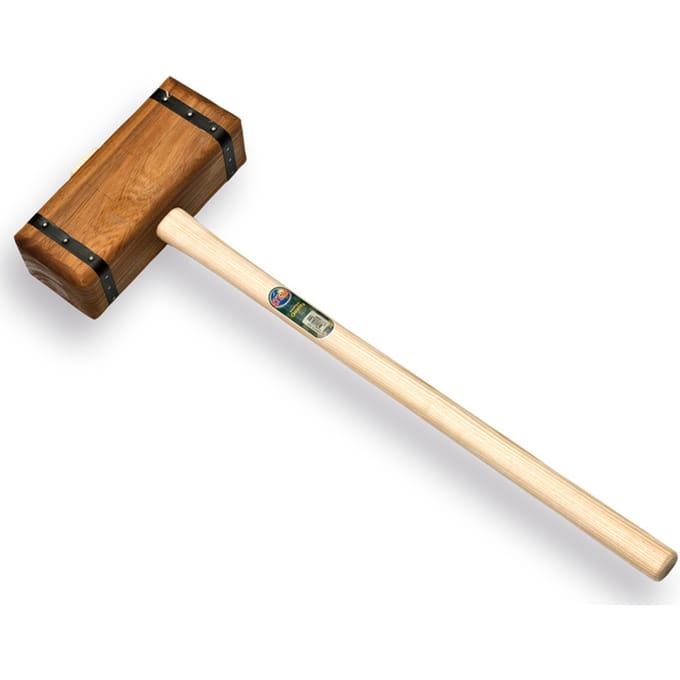 Houten sleg met ovale ATLAS steel 100 cm