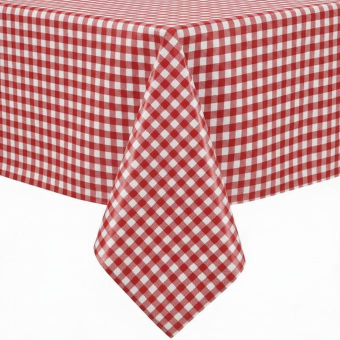 Protecttable - Tafelzeil Kleine Ruit Rood 140x250cm - Tafelkleed Afwasbaar - Kunststof