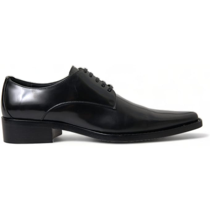 Dolce & Gabbana Zwarte Leren Veterschoenen Formele Flats
