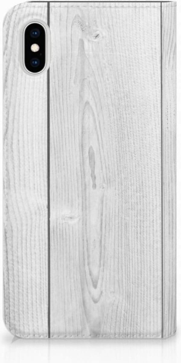 Apple iPhone Xs Max Book Wallet Case White Wood