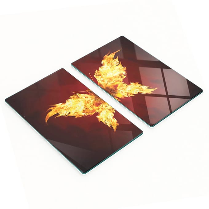 Multifunctionele decoratieve keukenplanken van gehard glas in vlinderdesign, 2x30x52 cm