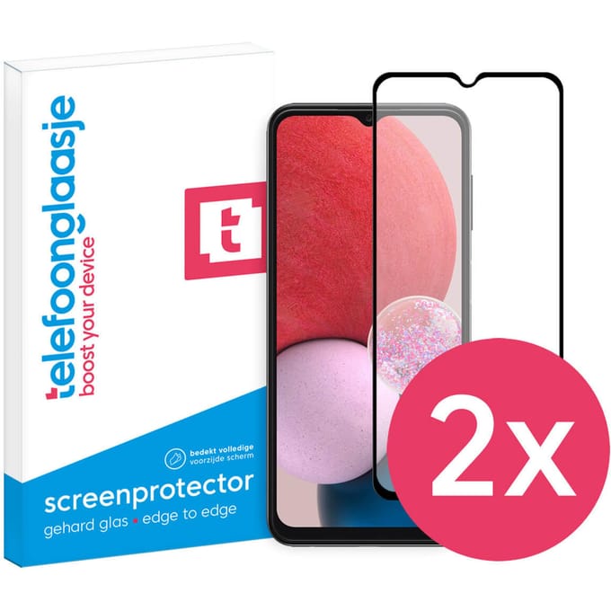 DuoPack: Samsung Galaxy A13 4G screenprotector gehard glas Edge to Edge