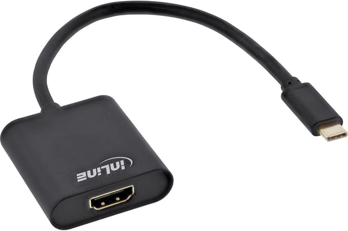 InLine USB-C - HDMI 4K 60Hz adapter | zwart | 0,20 meter