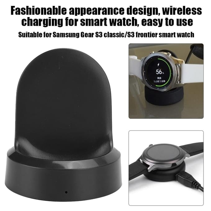 Smartwatch Draadloze Oplader Oplaadbasis Dock voor Samsung Gear S3 ClassicS3 Frontier black