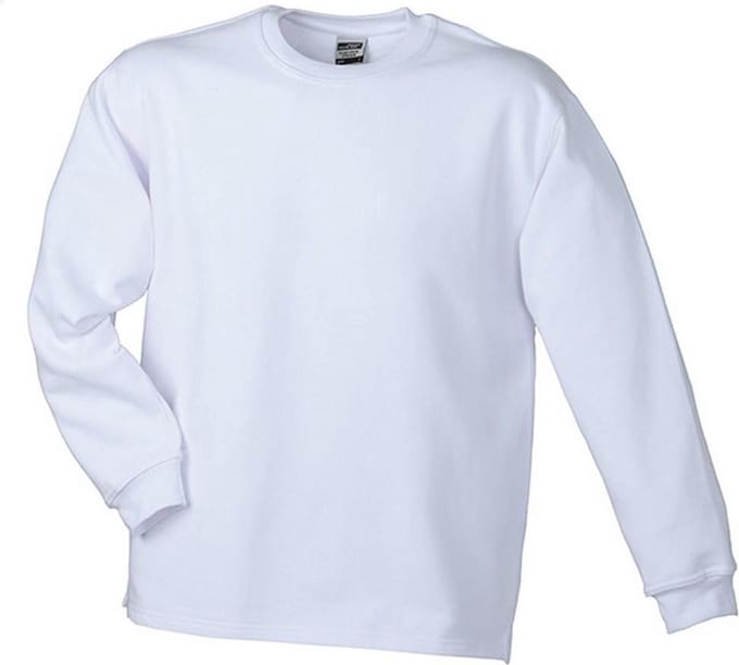 James and Nicholson Unisex Open Hem Sweatshirt (Wit)