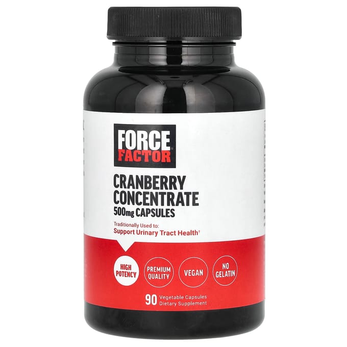 Force Factor, concentré de cranberry, 500 mg, 90 gélules végétales