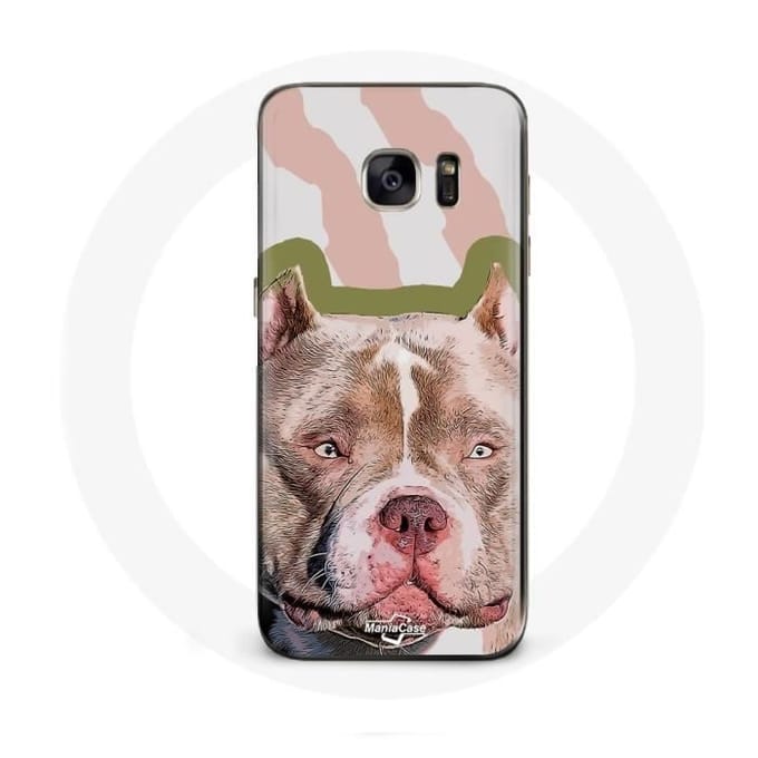 Bruine Pitbull Hond Samsung Galaxy S7 Hoesje bruin
