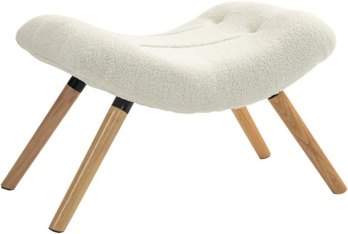 HOMCOM Foot Stool-Polyester, Schaumstoff-67L x 45B x 38H cm-Cremeweiß
