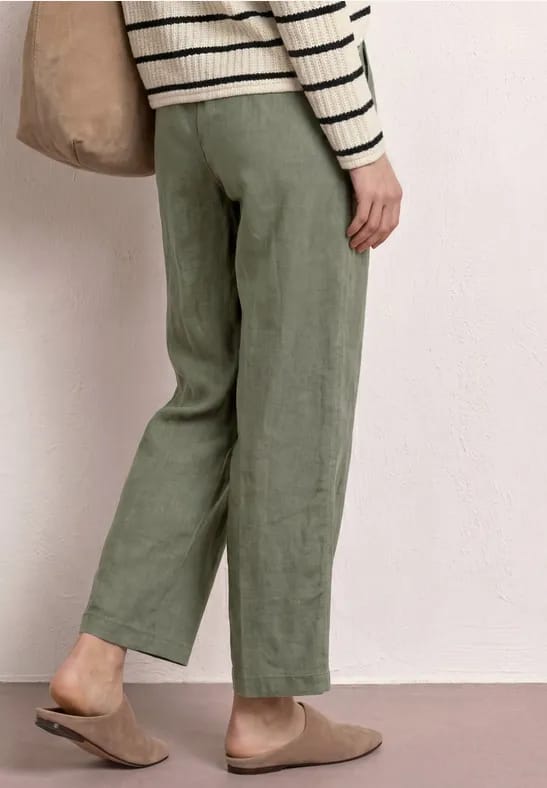 7/8 Wide Legs broek in een Loose Fit van linnen