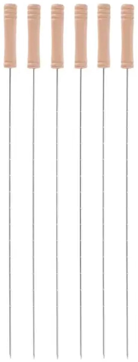 Barbecue spiezen vleespennen metaal 40 cm set van 6 stuks